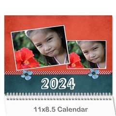 Calendar-Red & Blue - Wall Calendar 11  x 8.5  (12-Months)