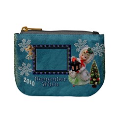 Stocking Stuffer Remember When Lantern Girl Merry Christmas blue mini coin purse