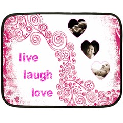 Live Laugh Love pink mini fleece - Fleece Blanket (Mini)