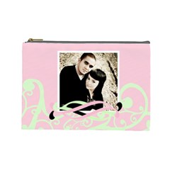 mint & Pink cosmetic bag lg template - Cosmetic Bag (Large)