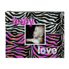 Baby Love Pink & Zebra cosmetic case extra large - Cosmetic Bag (XL)