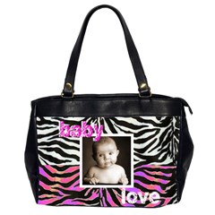 baby love, my baby love pink n zebra oversized office bag - Oversize Office Handbag (2 Sides)
