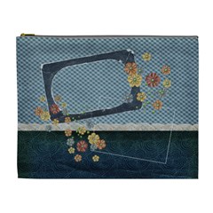 Cosmetic Bag XL- Blue Flowers - Cosmetic Bag (XL)