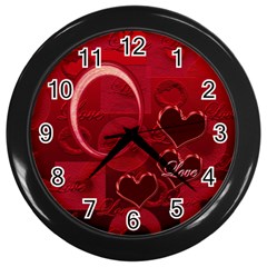 I Heart You Red Love Wall Clock - Wall Clock (Black)