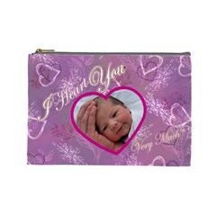I heart you Love Lavender purple Large Cosmetic Bag - Cosmetic Bag (Large)