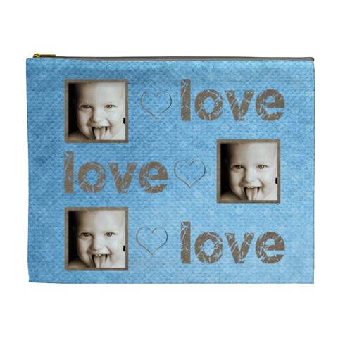 Love, Love, Love Extra Large Cosmetic Bag By Catvinnat Front