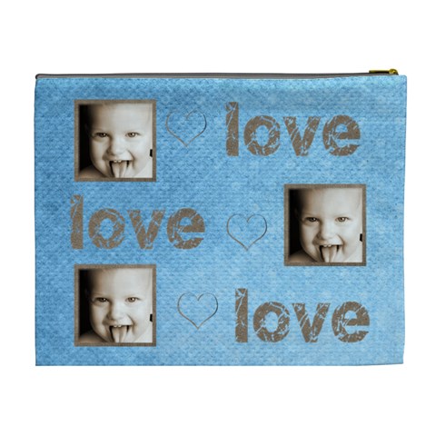 Love, Love, Love Extra Large Cosmetic Bag By Catvinnat Back