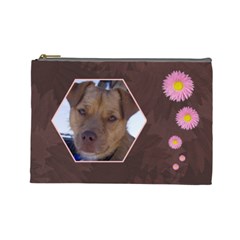 Pink Daisy large Cosmetic Case 1 - Cosmetic Bag (Large)