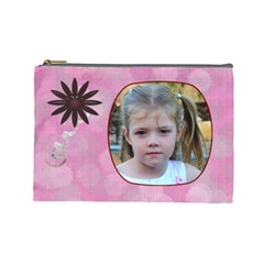 Pink Daisy Large Cosmetic Case 2 - Cosmetic Bag (Large)