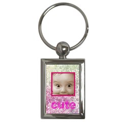 Cute Pinks floral keychain - Key Chain (Rectangle)