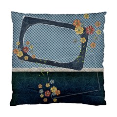Flowers-blue pillow - Standard Cushion Case (Two Sides)