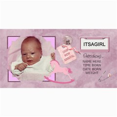 Baby Girl Announcement Cards - 4  x 8  Photo Cards