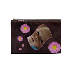 Pink Daisy Medium Cosmetic Case - Cosmetic Bag (Medium)
