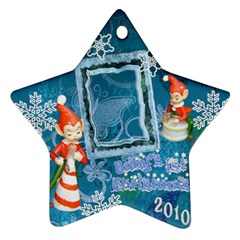 elf elves Baby s 1st Christmas blue2 0230 ornament  130 - Ornament (Star)