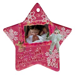 angel santa Baby s 1st Christmas pink 2023 ornament  130 - Ornament (Star)