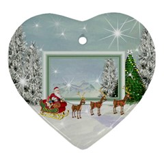 Here Comes Santa ornament 1 - Heart Ornament (Two Sides)