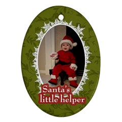Santa s Little Helper Ornament - Ornament (Oval)