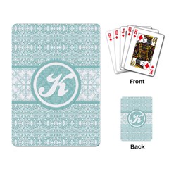 Tiffany Blue Lace Monogram Playing Cards - Playing Cards Single Design (Rectangle)