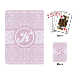 Pink Lace Monogram Playing Cards - Playing Cards Single Design (Rectangle)