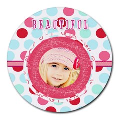 beatiful girl mouse pad - Round Mousepad