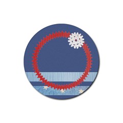 Snowflake - Rubber Round Coaster (4 pack)
