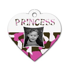 Heart Princess Tag - Dog Tag Heart (One Side)