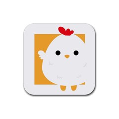 chicken coaster - Rubber Square Coaster (4 pack)