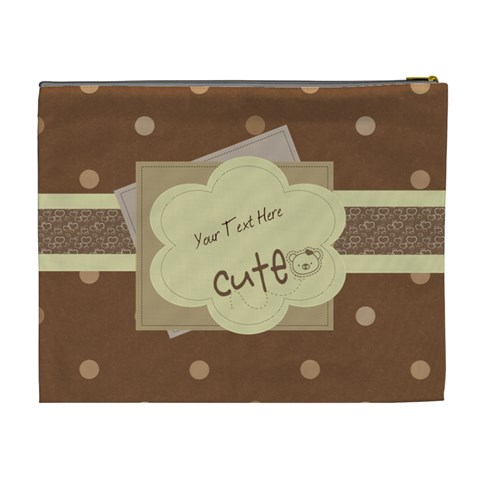 Choco Dots Cute Custom Cosmetic Bag By Happylemon Back