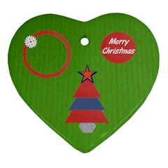 Merry Christmas - green - Ornament (Heart)