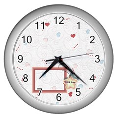 With love - Wall Clock (Silver)