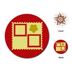 Red frames cards - Playing Cards Single Design (Round)