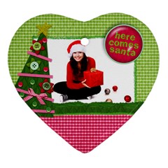Christmas-tree & Santa- Heart ornament - Ornament (Heart)