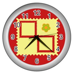 Flower - Wall Clock (Silver)