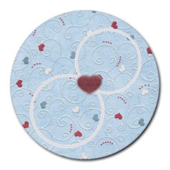 With love - blue - Round Mousepad