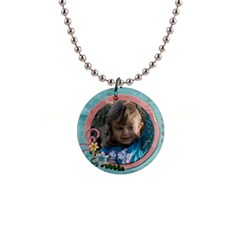 Floral frame-button necklace - 1  Button Necklace