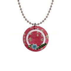 Floral Frame2-button necklace - 1  Button Necklace