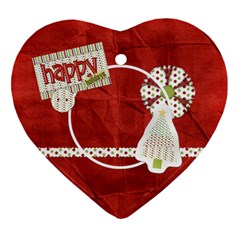 Happy Holidays Heart Ornament 1 - Ornament (Heart)