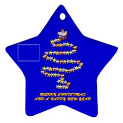 Merry Christmas blue - Ornament (Star)
