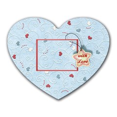 With Love blue - Heart Mousepad