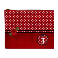 XL- Cosmetic Case - Red/Polka Dots - Cosmetic Bag (XL)