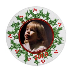 Ornament Round Template Holly - Ornament (Round)