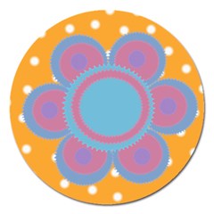 Flower frame - 5  magnet - Magnet 5  (Round)