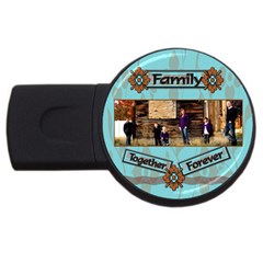 family together forever - USB Flash Drive Round (4 GB)