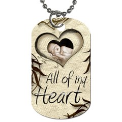 All of my Heart Mocha and silk dog tag double sided - Dog Tag (Two Sides)