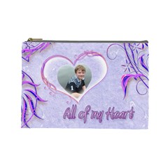 All of my Heart Purples Large Cosmetic Bag - Cosmetic Bag (Large)