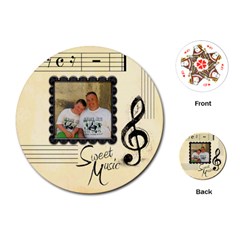 Sweet Music round playing cards - Playing Cards Single Design (Round)