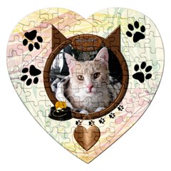 Beware of Cat Heart Puzzle - Jigsaw Puzzle (Heart)