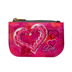 Love Pink Heart Valentine mini coin purse