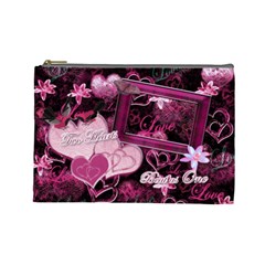 Two Hearts Beat as One Lav Large Cosmetic Bag - Cosmetic Bag (Large)