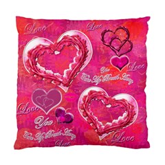 You take My Breath Away Pink Heart rose Cushion Case Sample - Standard Cushion Case (One Side)